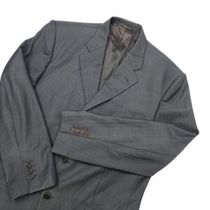 Principe Italy Gray Pinstripe Suit Jacket Blazer Guabello Wool Size 44R (EU 54R)
